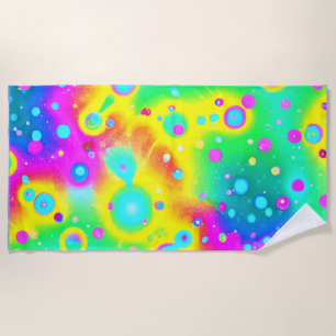 Serviette De Plage Motif vibrant de néon en feu