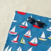 Serviette De Plage Motif voilier (En situation)
