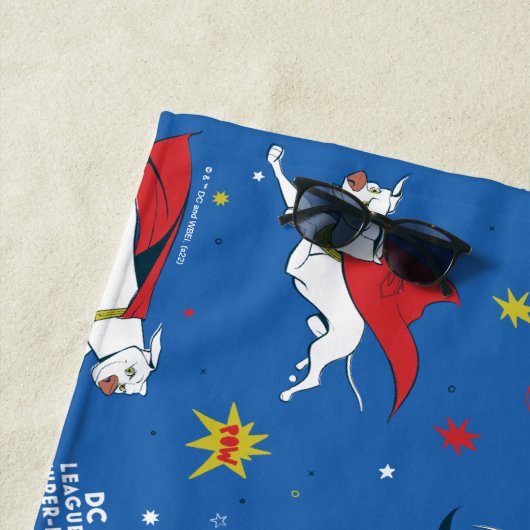 Serviette De Plage Motif volant Krypto (En situation)
