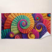 Serviette De Plage Motifs Abstraits de la spirale vibrante (Devant)