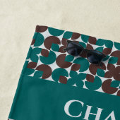 Serviette De Plage Motifs Retro 'les années 70 turquoises et Brown Pe (En situation)