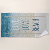 Serviette De Plage Motivational Aqua Turquoise Turquoise Blue Surf Wa (Devant)
