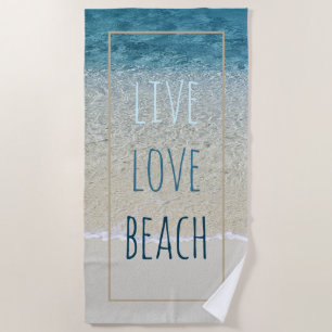 Serviette De Plage Motivational Aqua Turquoise Turquoise Blue Surf Wa