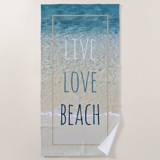 Serviette De Plage Motivational Aqua Turquoise Turquoise Blue Surf Wa (Devant)