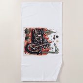 Serviette De Plage Moto dans le désert Cactus Western Set (Devant)