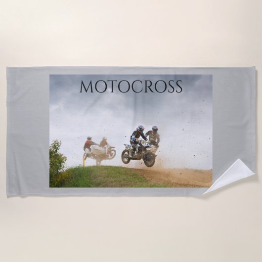 Serviette de plage Motocross. (Devant)