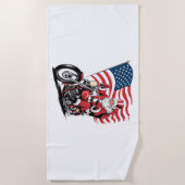 Serviette De Plage Motocyclette Patriotique Oncle Sam (Devant)