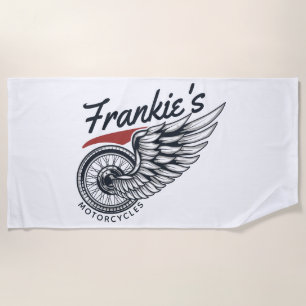 Serviette De Plage Motos personnalisées Flying Tire Biker Shop