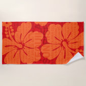 Serviette De Plage Mots d'été Cocktails et Hibiscus - Rouge (Devant)