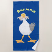 Serviette De Plage Mouette drôle avec frites dessin animé (Devant)