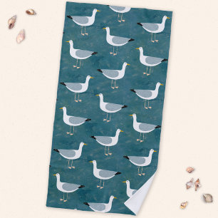 Serviette De Plage Mouettes Nautiques