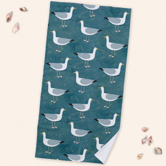 Serviette De Plage Mouettes Nautiques
