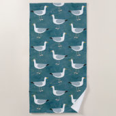 Serviette De Plage Mouettes Nautiques (Devant)