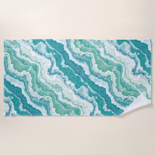 Serviette De Plage mousse de mer marbrée : (Devant)