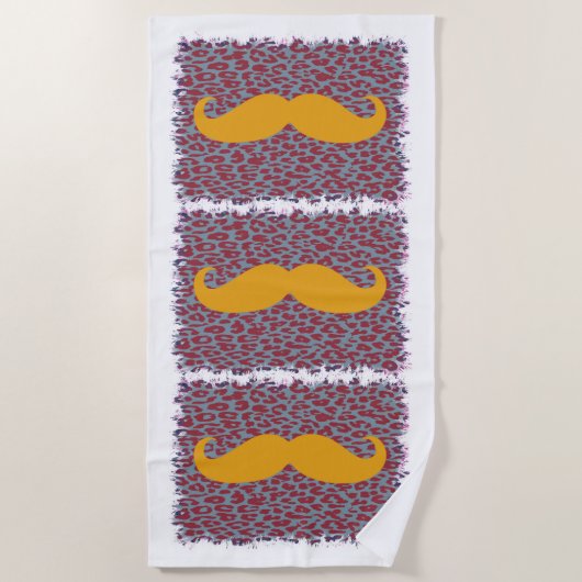 Serviette De Plage Moustache drôle #15 (Devant)
