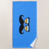 Serviette De Plage Moustache fraîche sous des nuances (Devant)