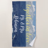 Serviette de plage Mr. et Mrs. Ocean Waves (Devant)