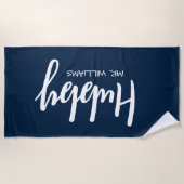 Serviette De Plage Mr or Mrs Beach Personalized Beach Towels (Devant)