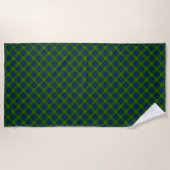 Serviette De Plage Muir Moore écossais vert bleu plaid (Devant)