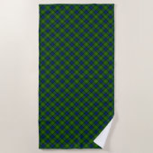 Serviette De Plage Muir Moore écossais vert bleu plaid (Devant)