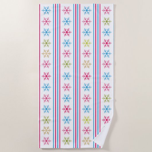 Serviette De Plage Multi-color snowflakes (Devant)