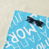 Serviette De Plage Multi Language Love Text Blue Beach Towel (En situation)