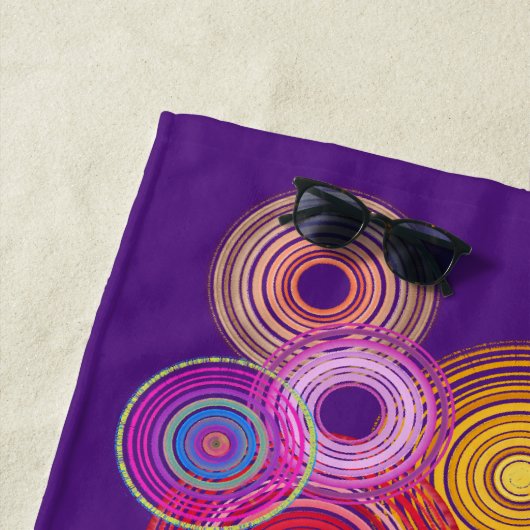 Serviette De Plage Multicolored circles (En situation)