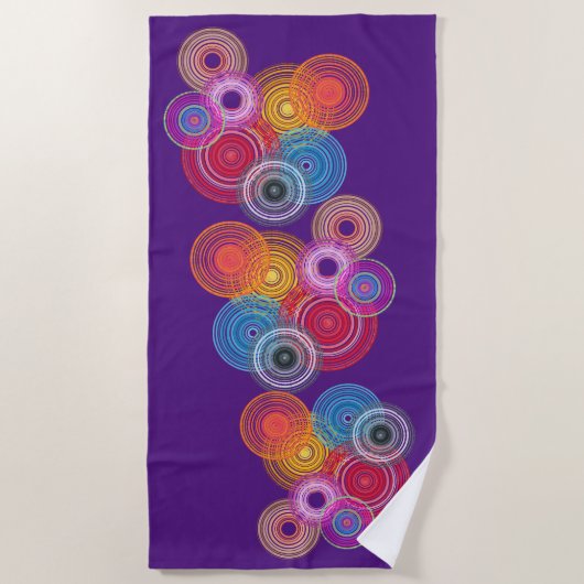 Serviette De Plage Multicolored circles (Devant)