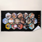 Serviette De Plage Multiphoto Collage simple moderne personnalisé (Devant)
