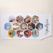 Serviette De Plage Multiphoto Collage simple moderne personnalisé (Devant)