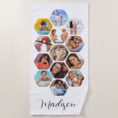 Serviette De Plage Multiphoto Collage simple moderne personnalisé (Devant)