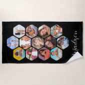 Serviette De Plage Multiphoto Collage simple moderne personnalisé (Devant)