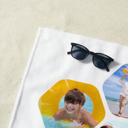Serviette De Plage Multiphoto Collage simple moderne personnalisé (En situation)
