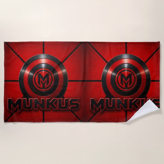 Serviette De Plage munkus/emblème bouclier/serviette/serviette rouge/ (Devant)
