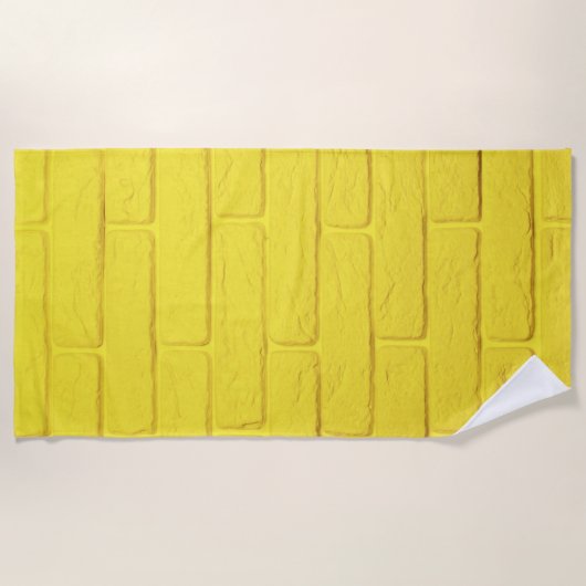Serviette De Plage mur en brique jaune (Devant)