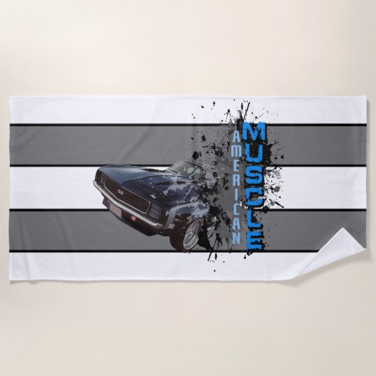 Serviette De Plage Muscle américain de Camaro (Devant)