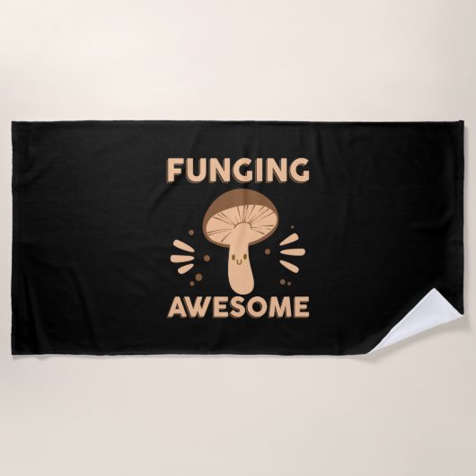 Serviette De Plage Mushroom Hunter Funginf Awesome (Devant)
