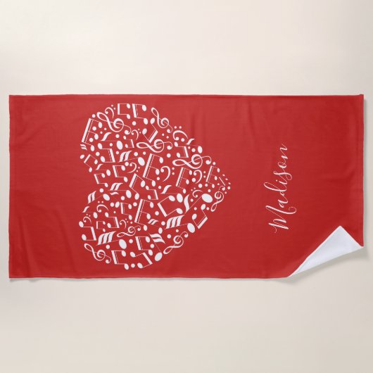 Serviette de plage musicale faite sur commande de (Devant)