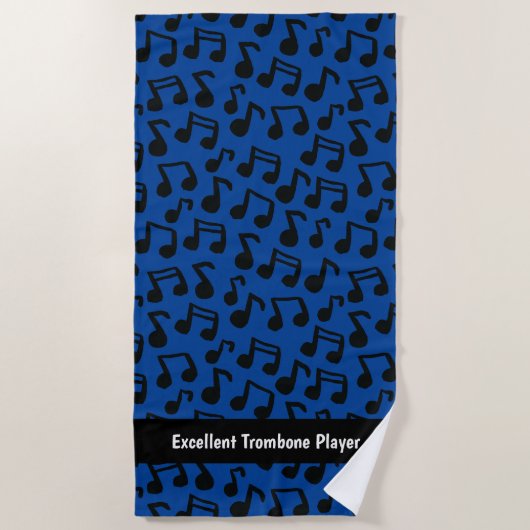 Serviette De Plage Musique Camp Notes musicales Monogramme (Devant)