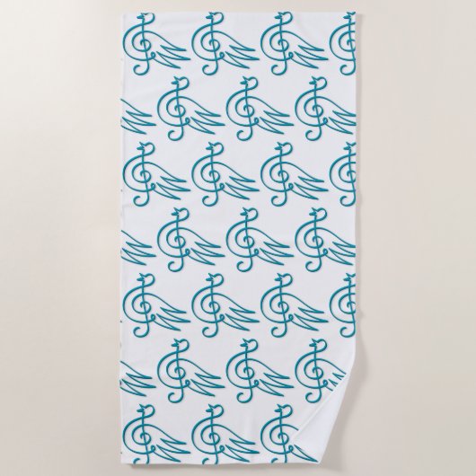 Serviette De Plage Musique des oiseaux bleus (Devant)