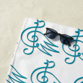 Serviette De Plage musique d'oiseau bleu (En situation)