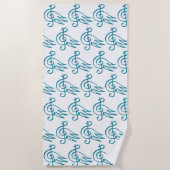 Serviette De Plage musique d'oiseau bleu (Devant)