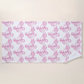 Serviette De Plage Musique d'oiseau rose (Devant)