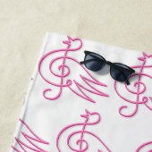 Serviette De Plage Musique d'oiseau rose (En situation)