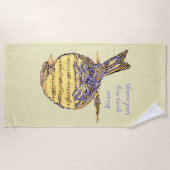 Serviette De Plage Musique donne mon âme ailes Citation & Bird Art Be (Devant)