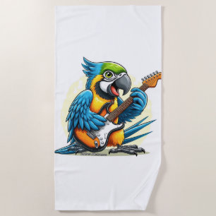 Serviette De Plage Musique du rock perroquet