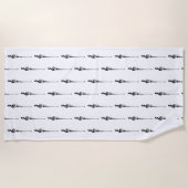 Serviette De Plage Musique Motif Melting Treble Clef noir et blanc (Devant)