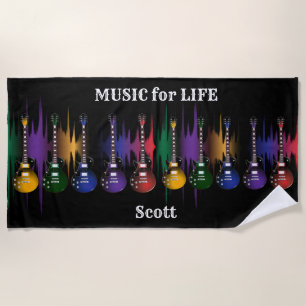 Serviette De Plage Musique pour la Guitare de vie