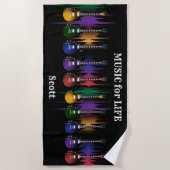 Serviette De Plage Musique pour la Guitare de vie (Devant)