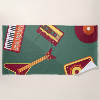 Serviette De Plage Musique rétro